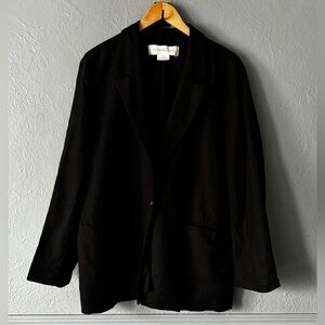 Treasure & Bond Black Linen Blend Blazer Cotton Lined | Size XL